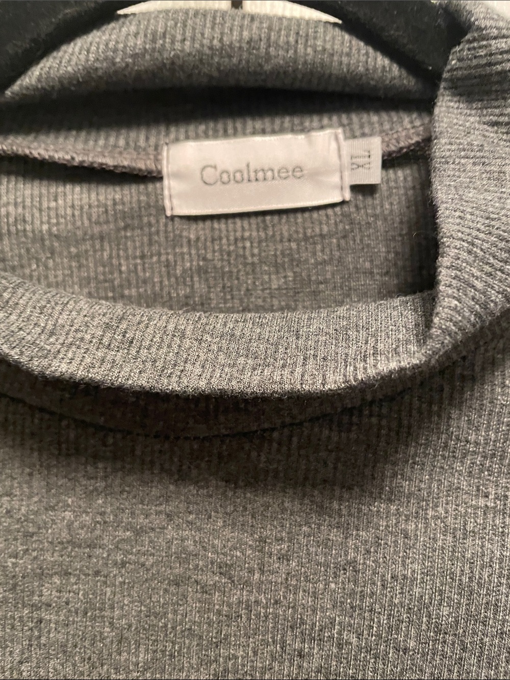 Coolmee Gray Mock Neck Puff Shoulder Long Sleeve Top - Picture 4 of 6